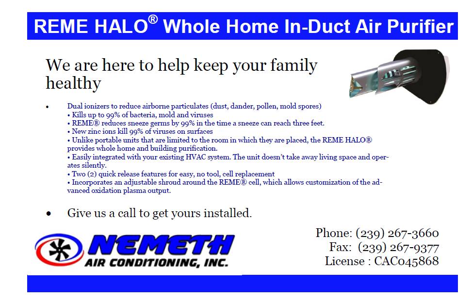 Ad for REME HALO air purifier. Text reads