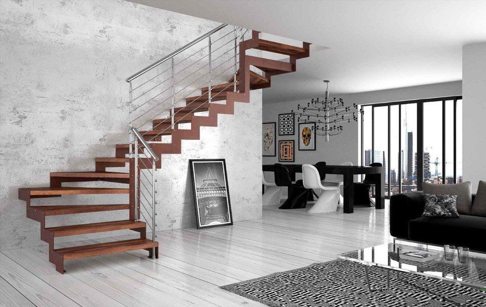 scala interna in legno