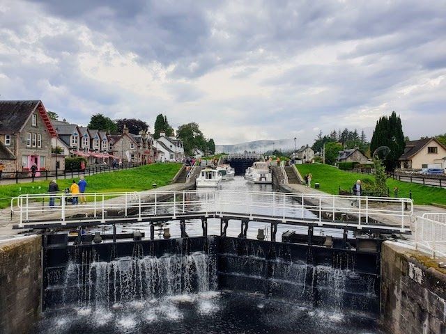 Canal Loch Gates on the Caledonian Canal at Fort Augustus
