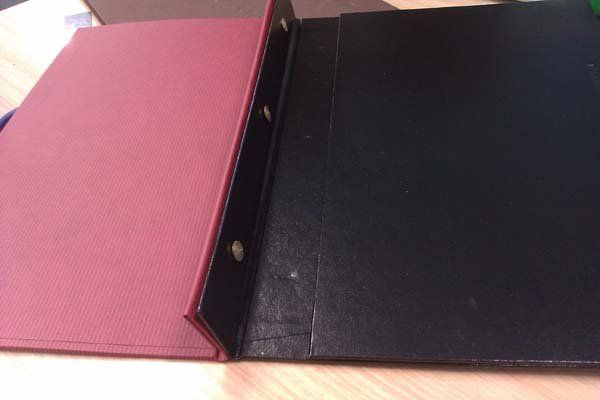 pink and black binder