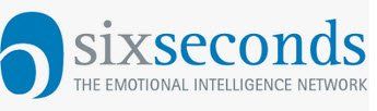 Logo for Six Seconds, The Emotional Intelligence Network, featuring a blue abstract circular icon next to the text.