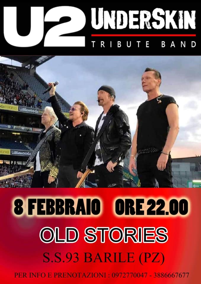 Locandina del concerto: U2 Underskin tribute band. 8 febbraio,