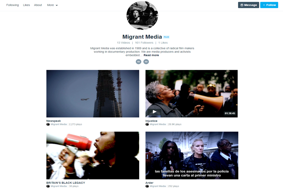 Migrant Media page
