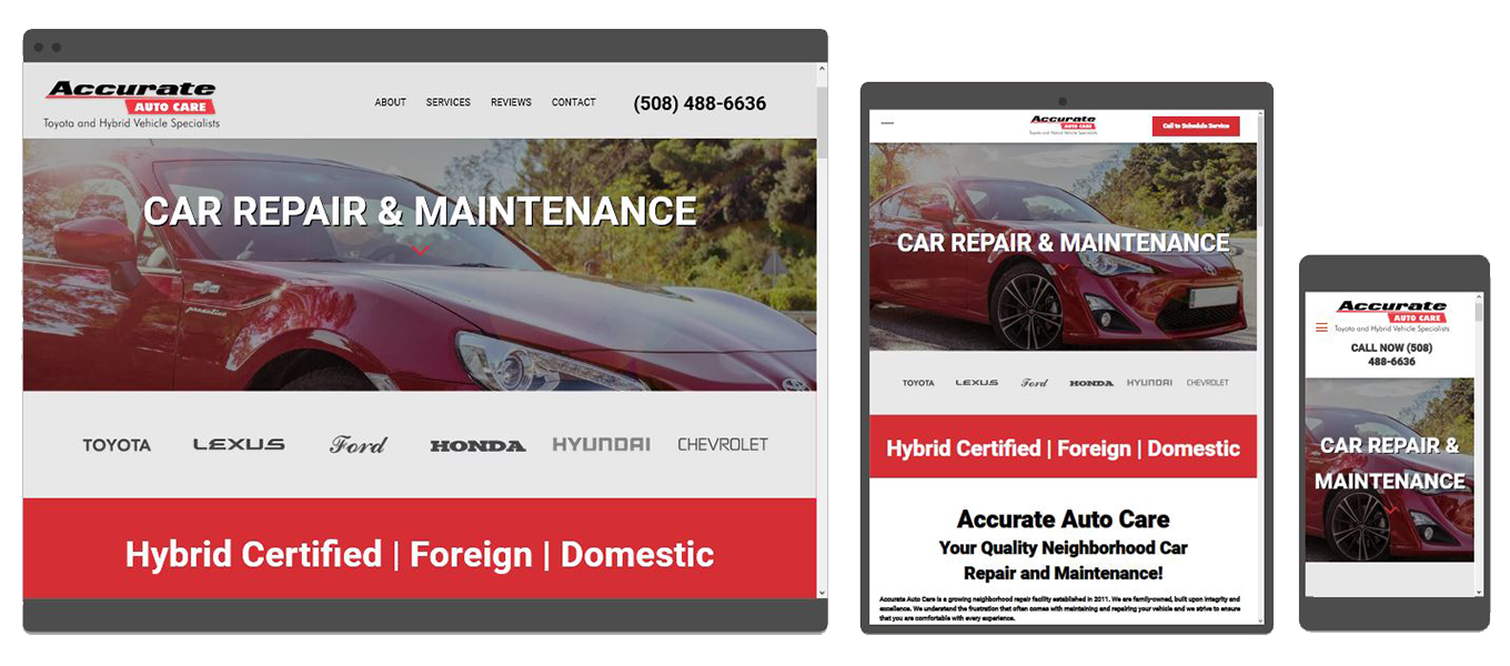 auto repair shop responsive website