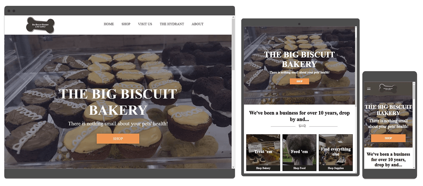 dog food and treats responsive website