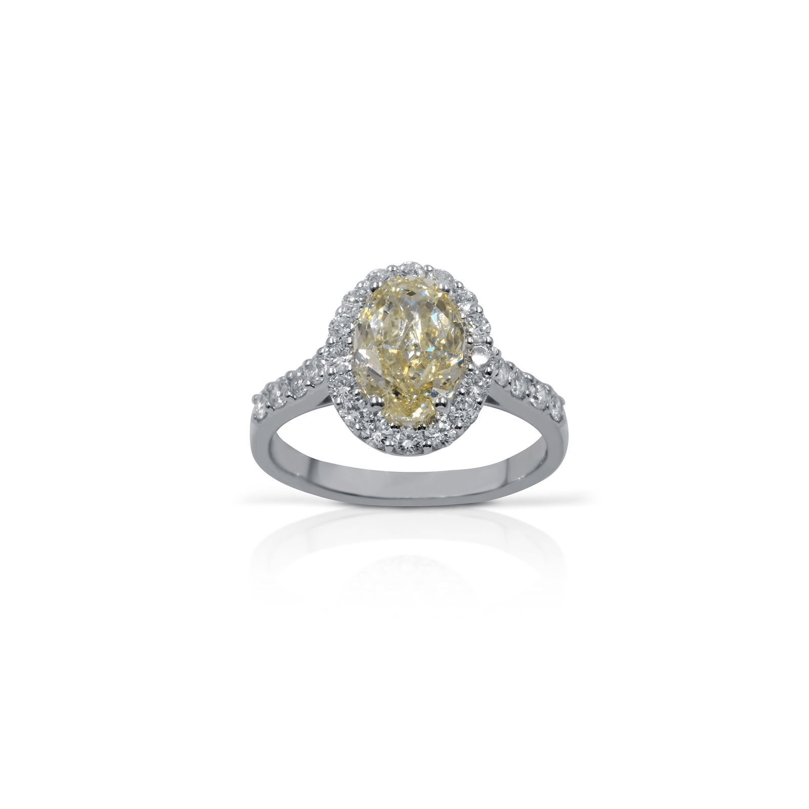 Anello in oro bianco, diamanti e diamante fancy Gianni Carità ANDIS64 - Gioielleria Marulla Rimini