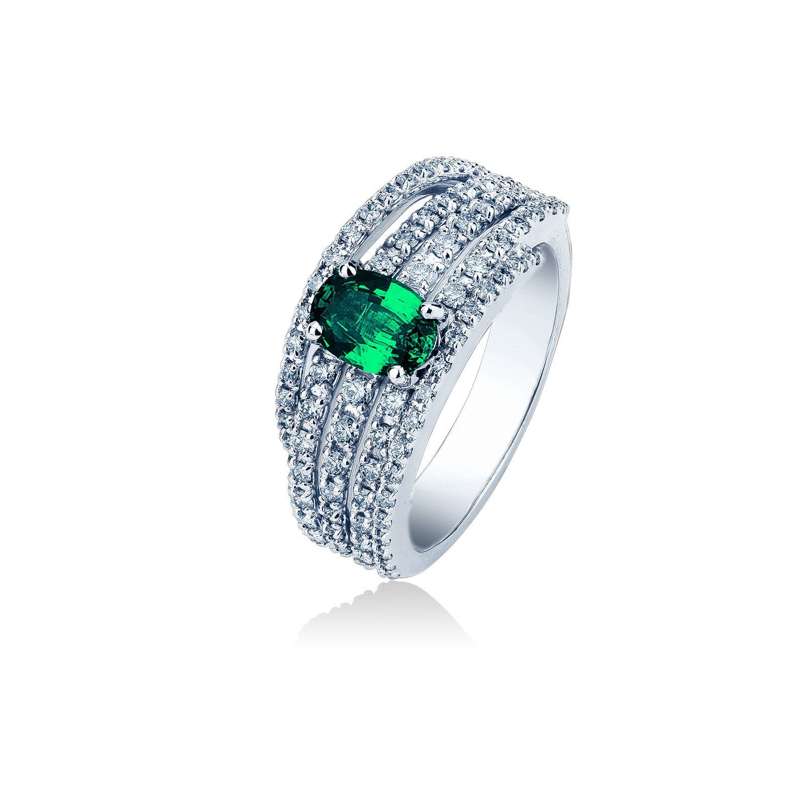 Anello smeraldo e brillanti di Mirco Visconti Q065 - Gioielleria Marulla Rimini