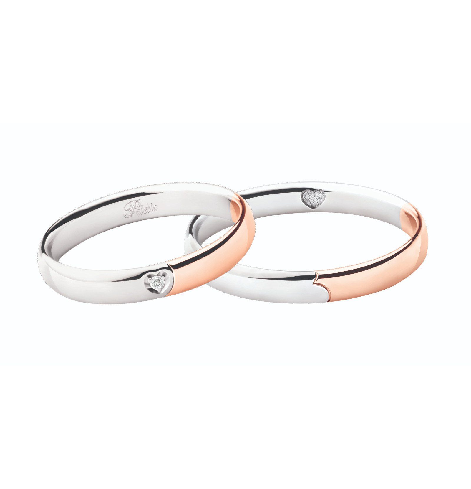 Fedi in Oro Bianco e Oro Rosa Polello mod. 3120 DBR - UBR - Gioielleria Marulla Rimini