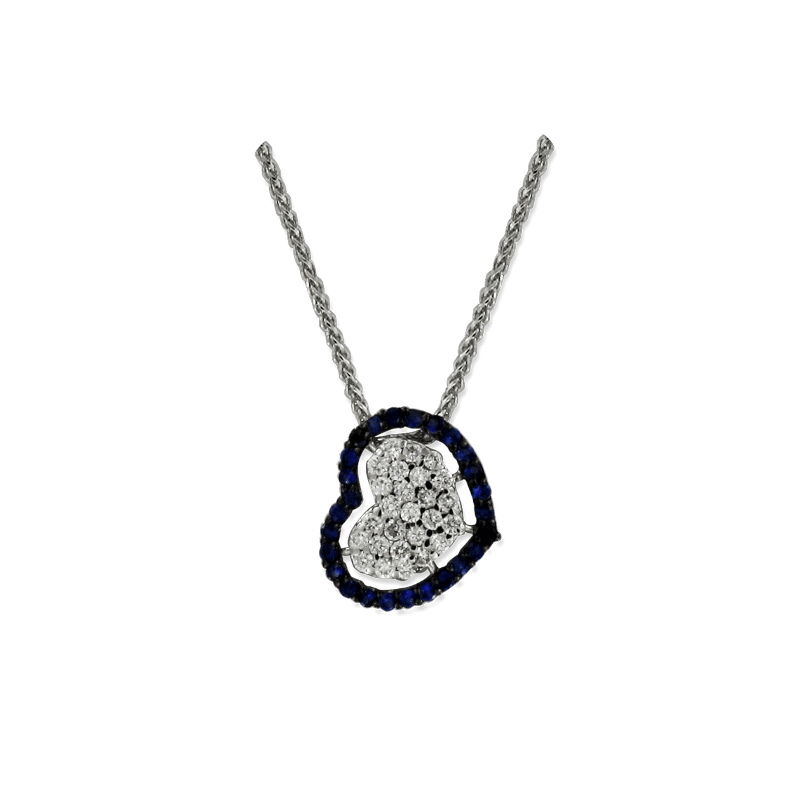 Pendente Fantasia oro bianco, diamanti e zaffiri Gianni Carità FC1027 - Gioielleria Marulla Rimini