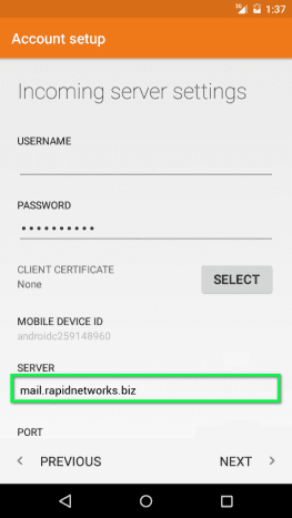 Android Account Setup 