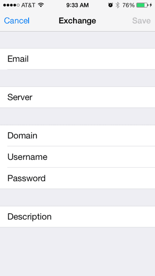 IOS Exchange Detailed Settings