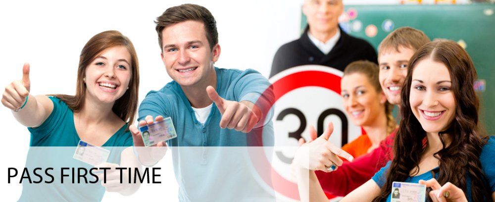 Male and female driving instructors