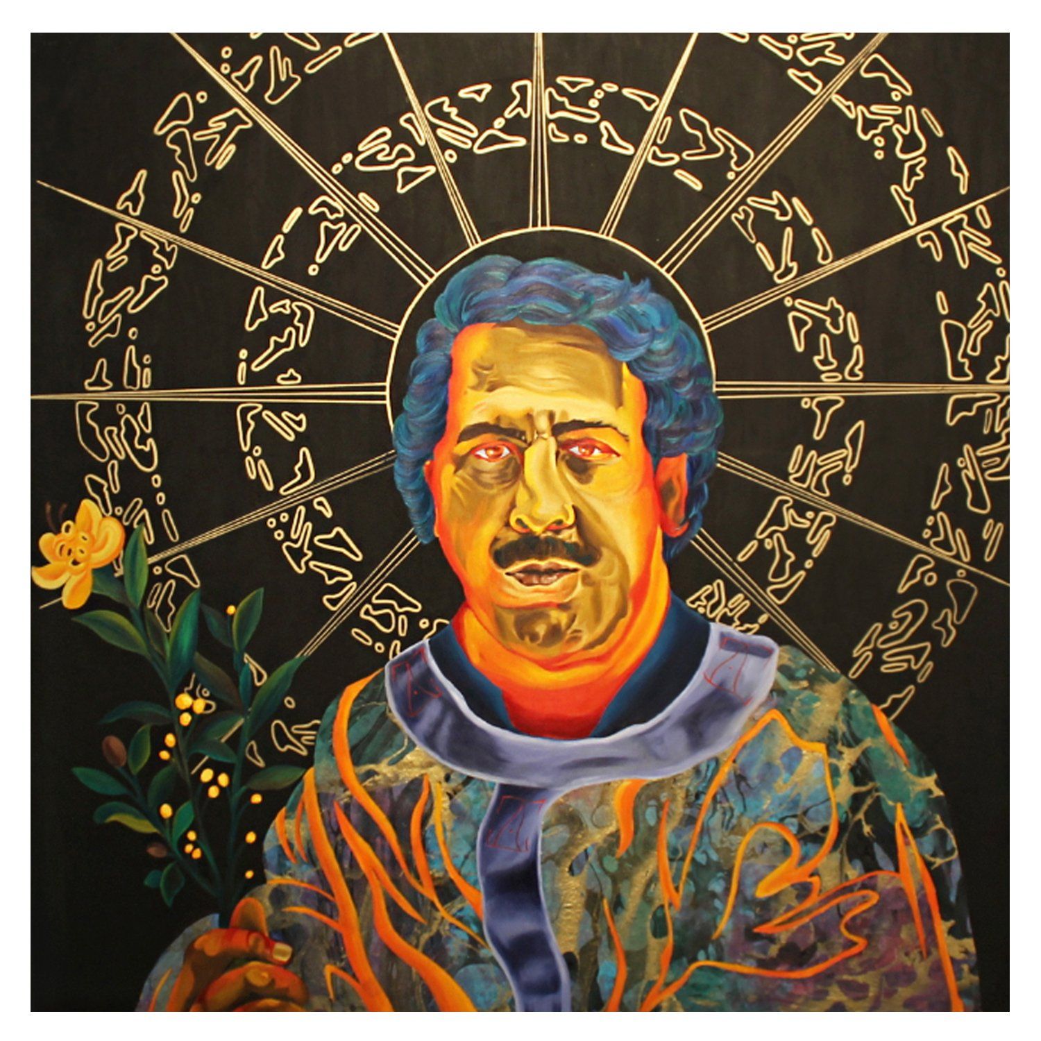 unholy ones, pablo escobar, art, oil painting, donatella azygous, richard koo, collaboration
