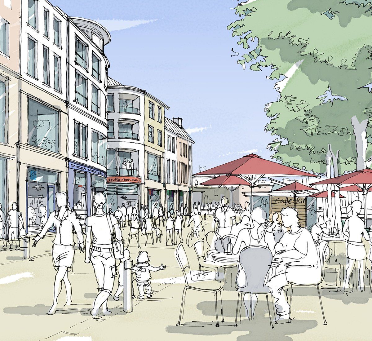 Proposed concept sketch for Lindongate Lincoln designed by LSH Architects