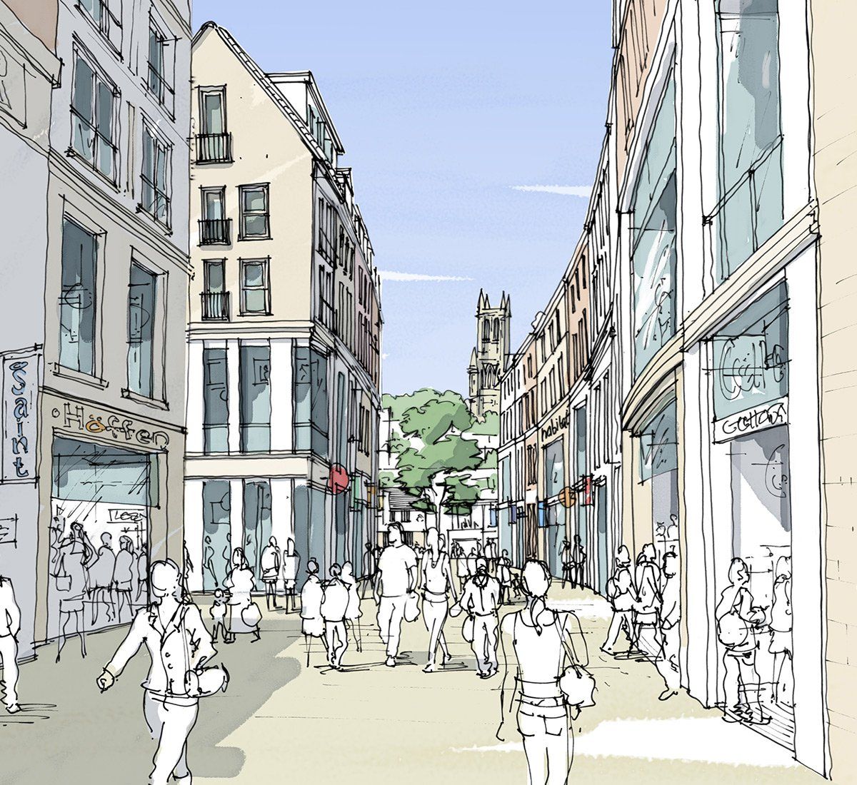 Proposed concept sketch for Lindongate Lincoln designed by LSH Architects