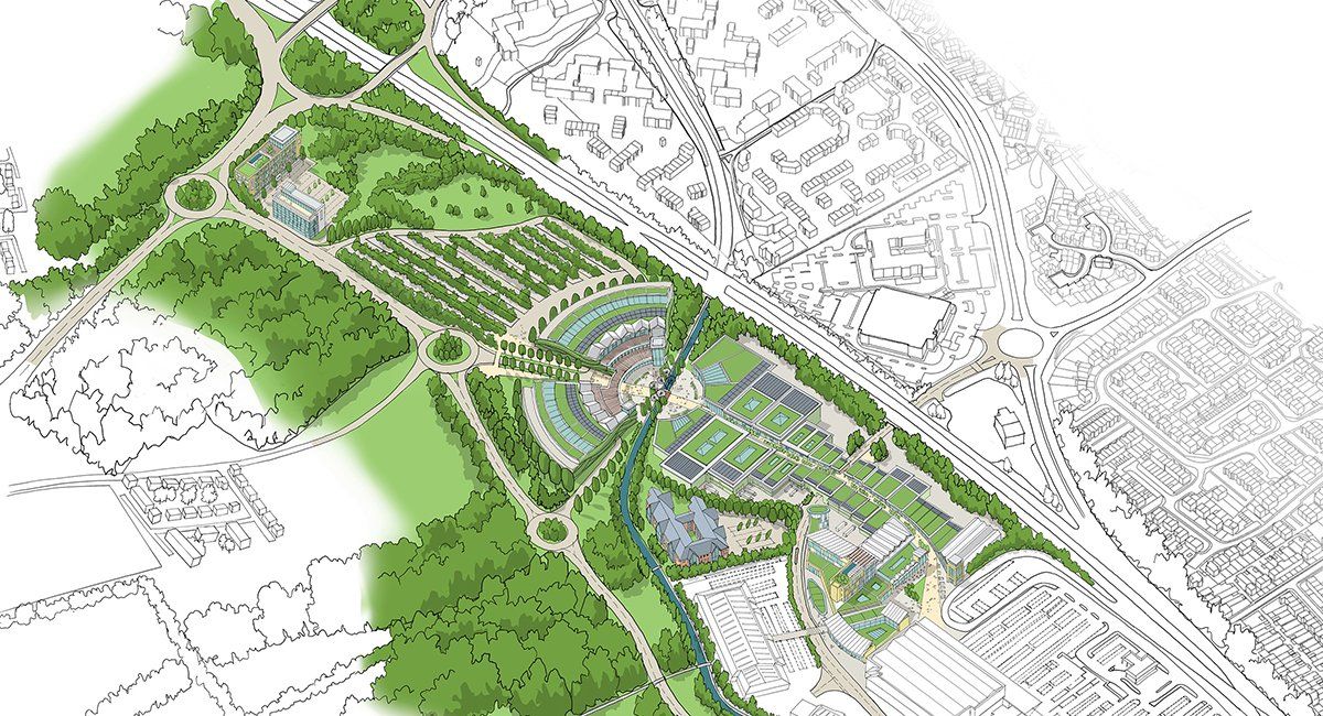 Brookfield Riverside, Broxbourne, mixed use scheme designed by LSH Architects