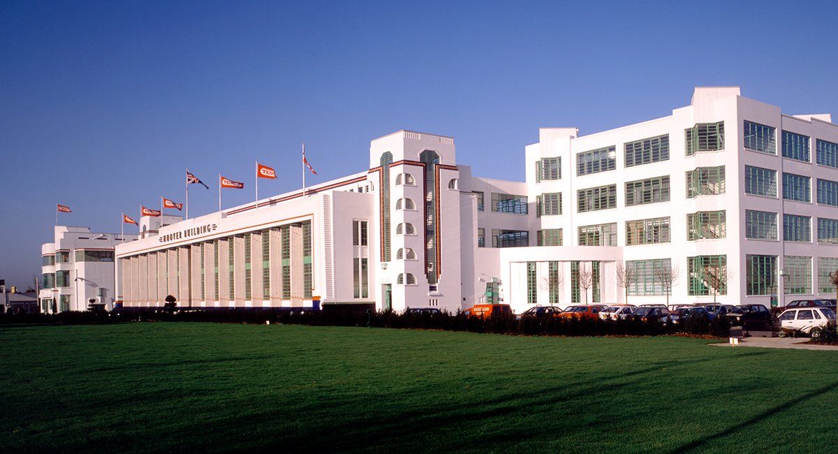 Iconic frontage of The Hoover Building, refurbished and repurposed by LSH Architects