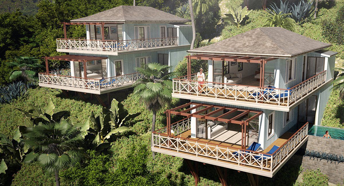 Boutique-hotel residential resort located in stunning position in the Leeward Islands designed by LSH Architects