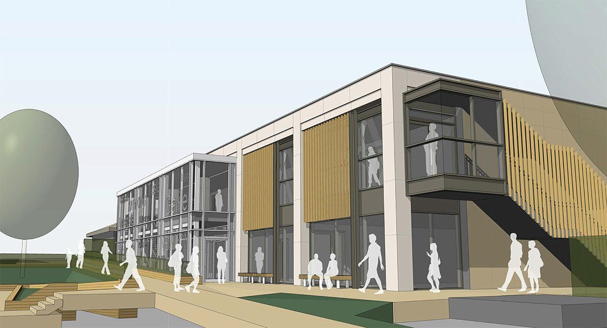 Concept design 3D view of proposed new Science Building for Edge Grove School by LSH Architects