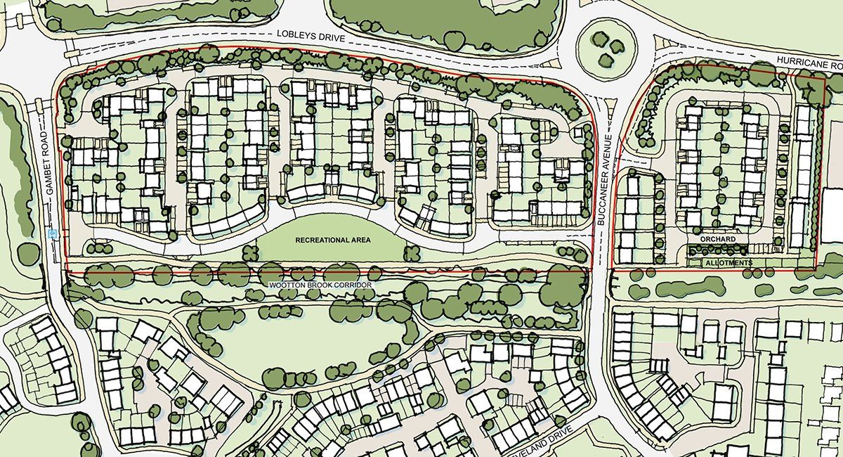 Nerva Meadow is a consented scheme for over 100 homes set within a hectare of public space by LSH Architects