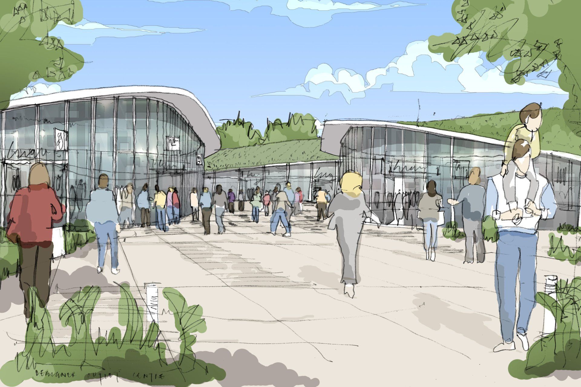 Concept Masterplan sketch for Eden Westwood Tiverton by LSH Architects