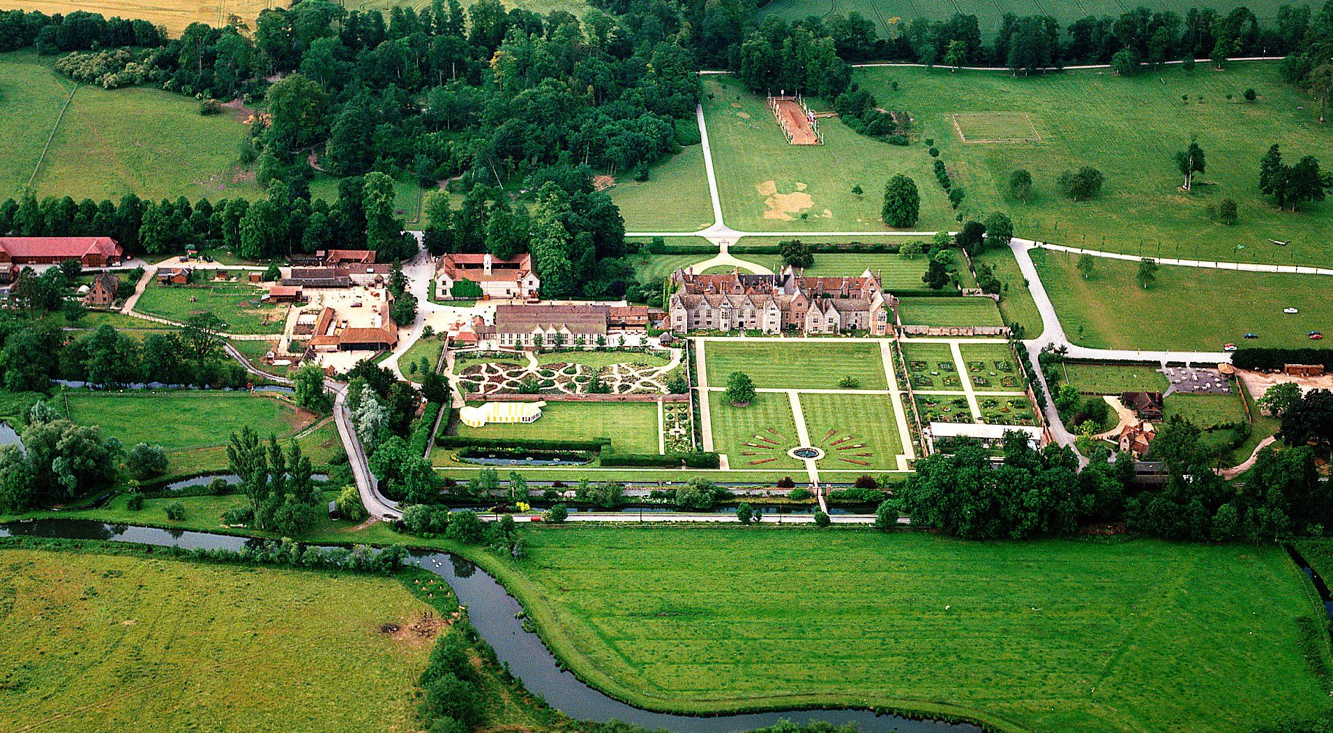 Aerial view of Littlecote House, Hungerford, designed by LSH Architects