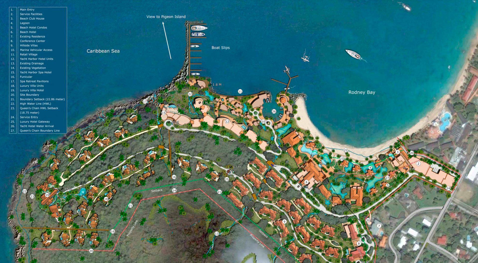 Resort hotel and residential masterplan at the Anse Mahaut Estate in St Lucia by LSH Architects