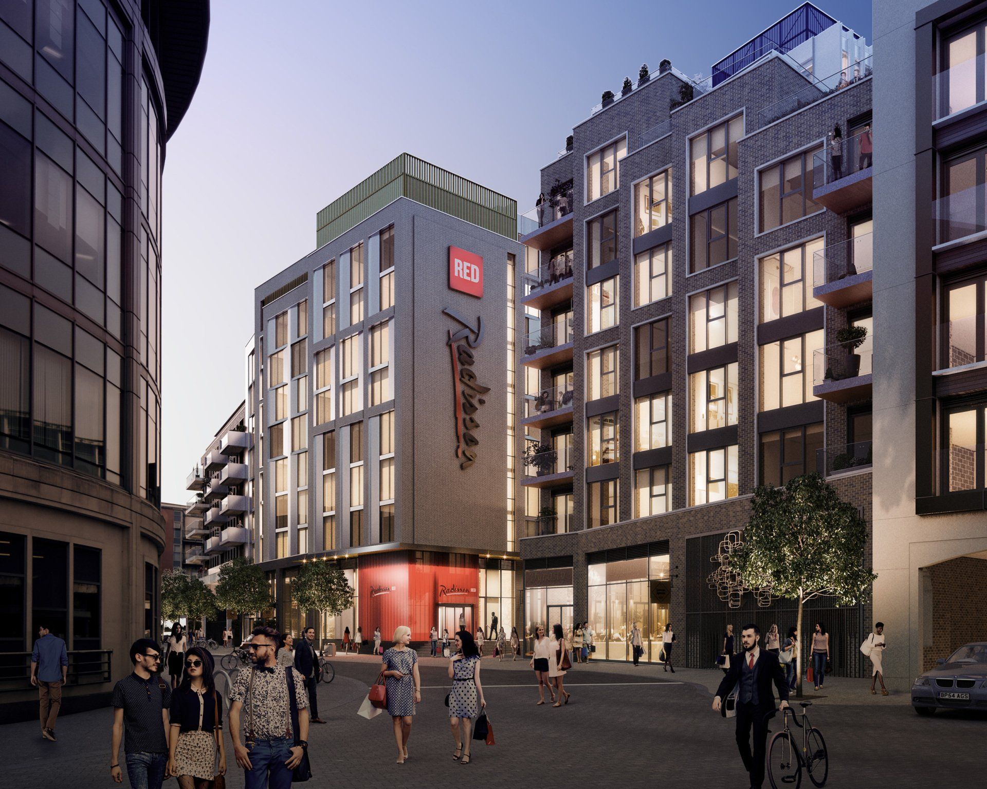 Exterior CGI view of Redcliff Quarter, Bristol, by LSH Architects