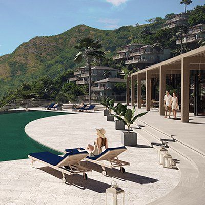 Boutique-hotel residential resort located in stunning position in the Leeward Islands designed by LSH Architects