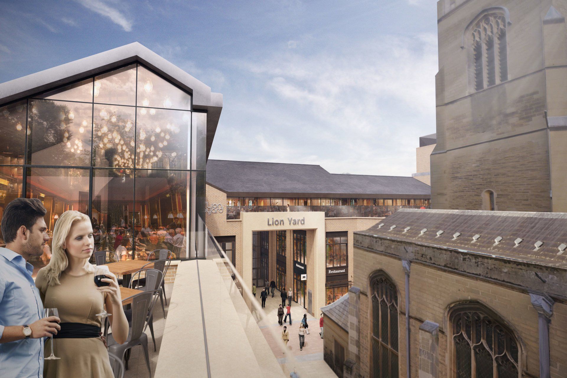 Illustrative CGI of Lion Yard, Cambridge designed by LSH Architects