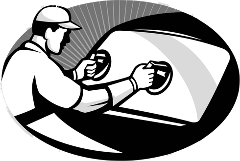 illustration of windshield repair man