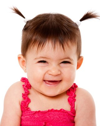 baby girl smiling