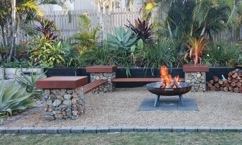 Fire pit stone seating— Landscaping Supplies in Gladstone, QLD Fire pit stone seating — Landscaping Supplies in Gladstone, QLD