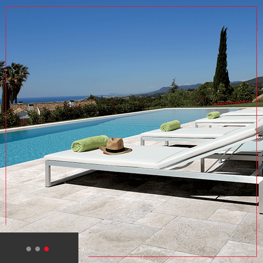 stone tiles by pool