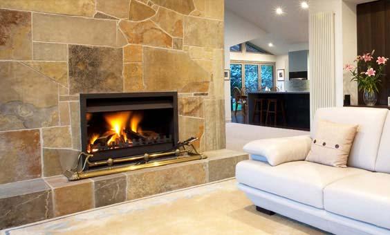 stone fireplace