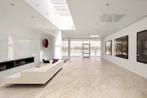 bright living room tiling