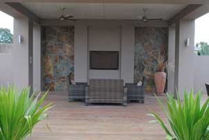 outdoor entertainment space
