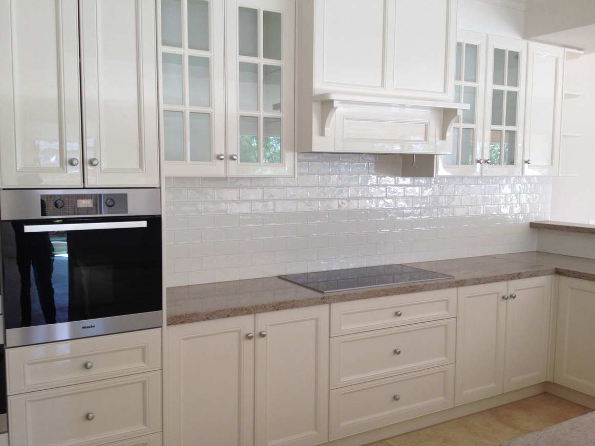 bright tiling splashback