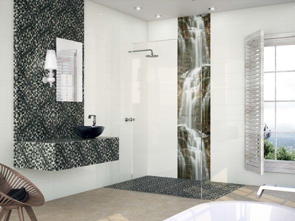 modern shower in modern bathroom