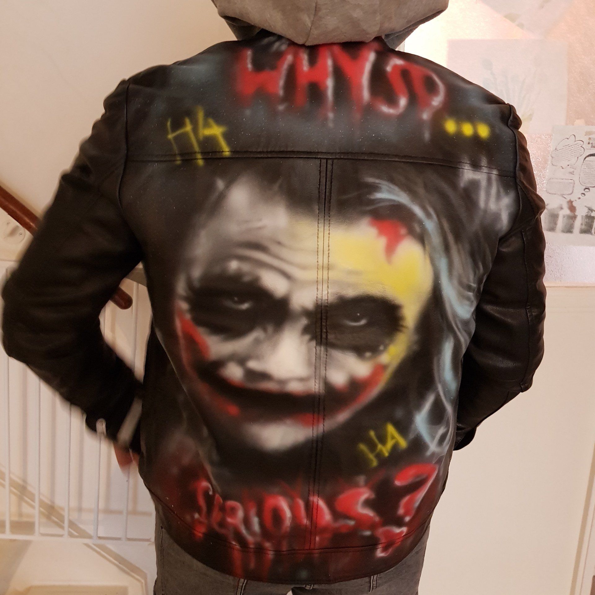 airbrush custom made lether jacket