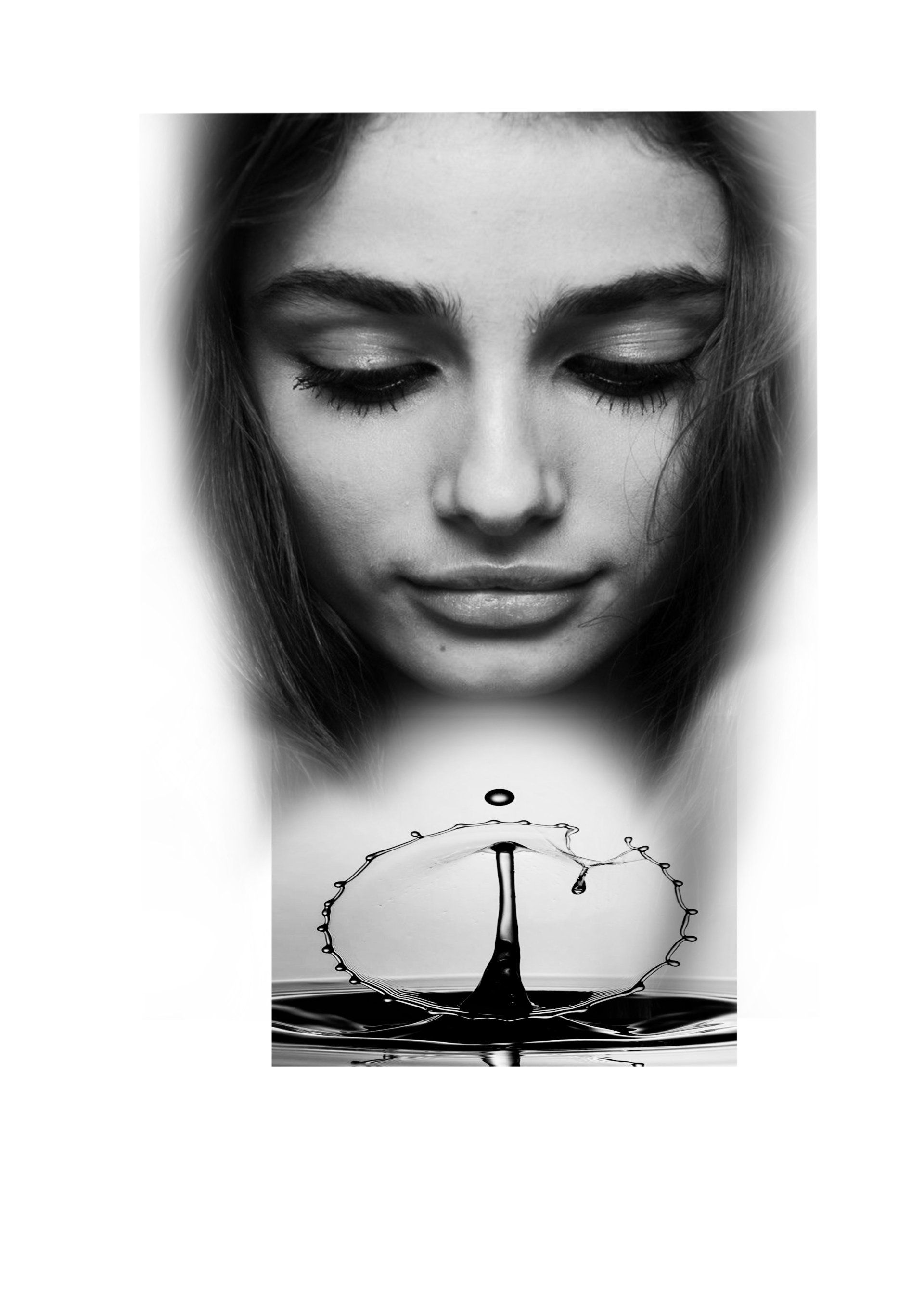 Woman tear drop crying