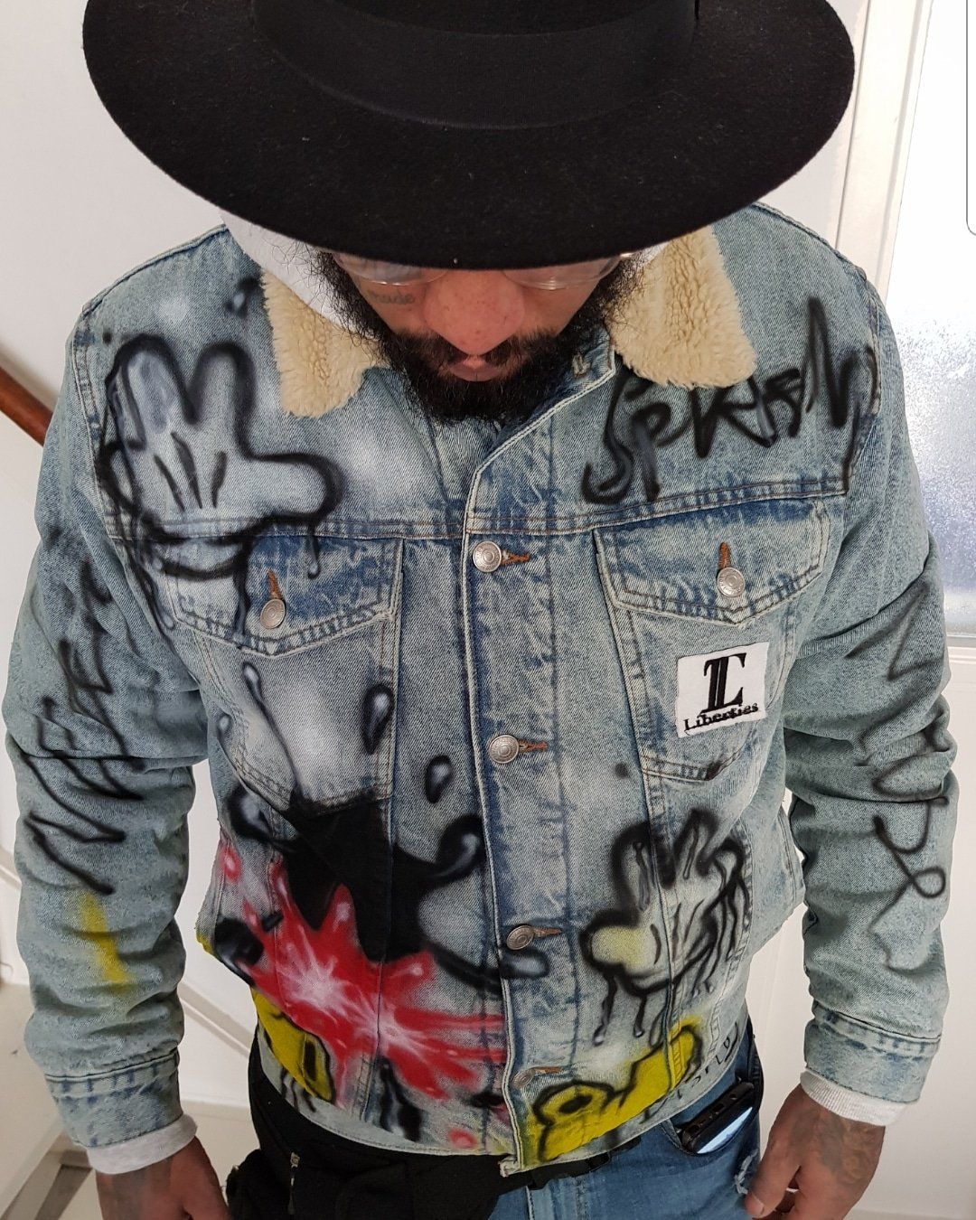 aibrush mickey mouse jeans jacket