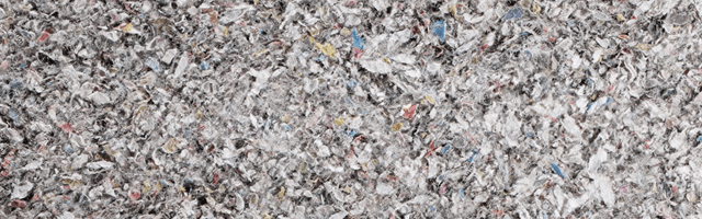 A close up of a pile of shredded paper.