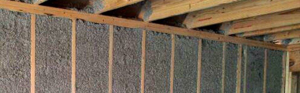 Cellulose insulation in the walls of a new home