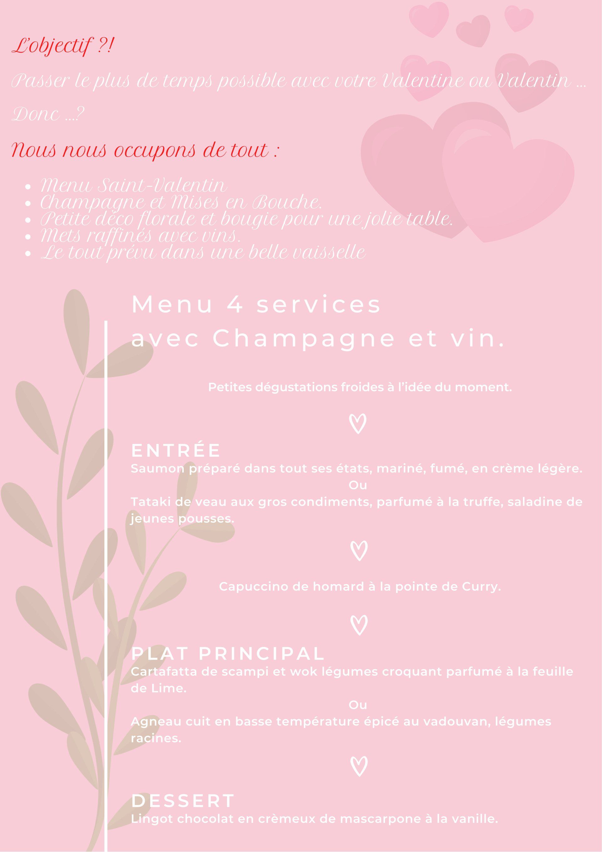 Menu Saint Valentin