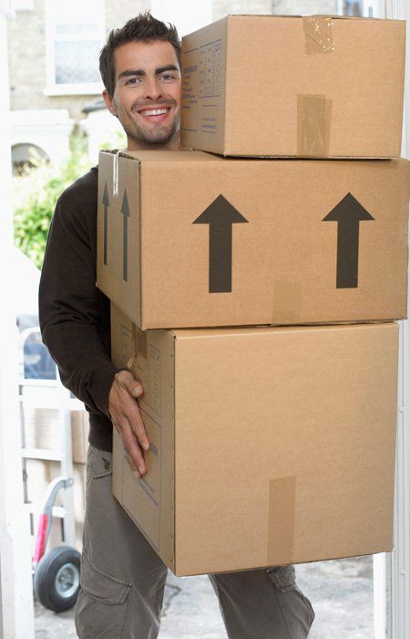 man carrying boxes bay removals man carrying boxes