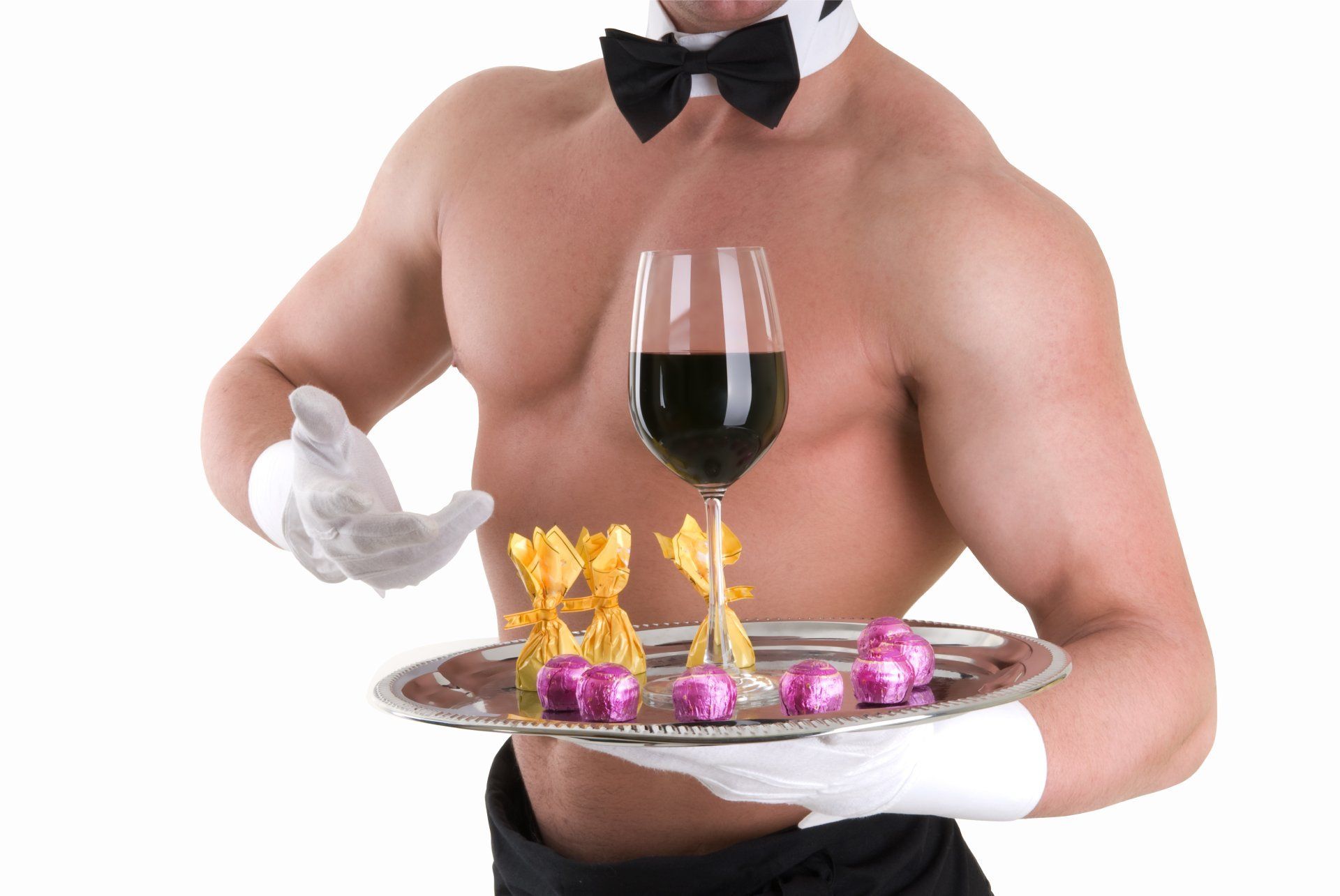 Topless Waiters serving drinks