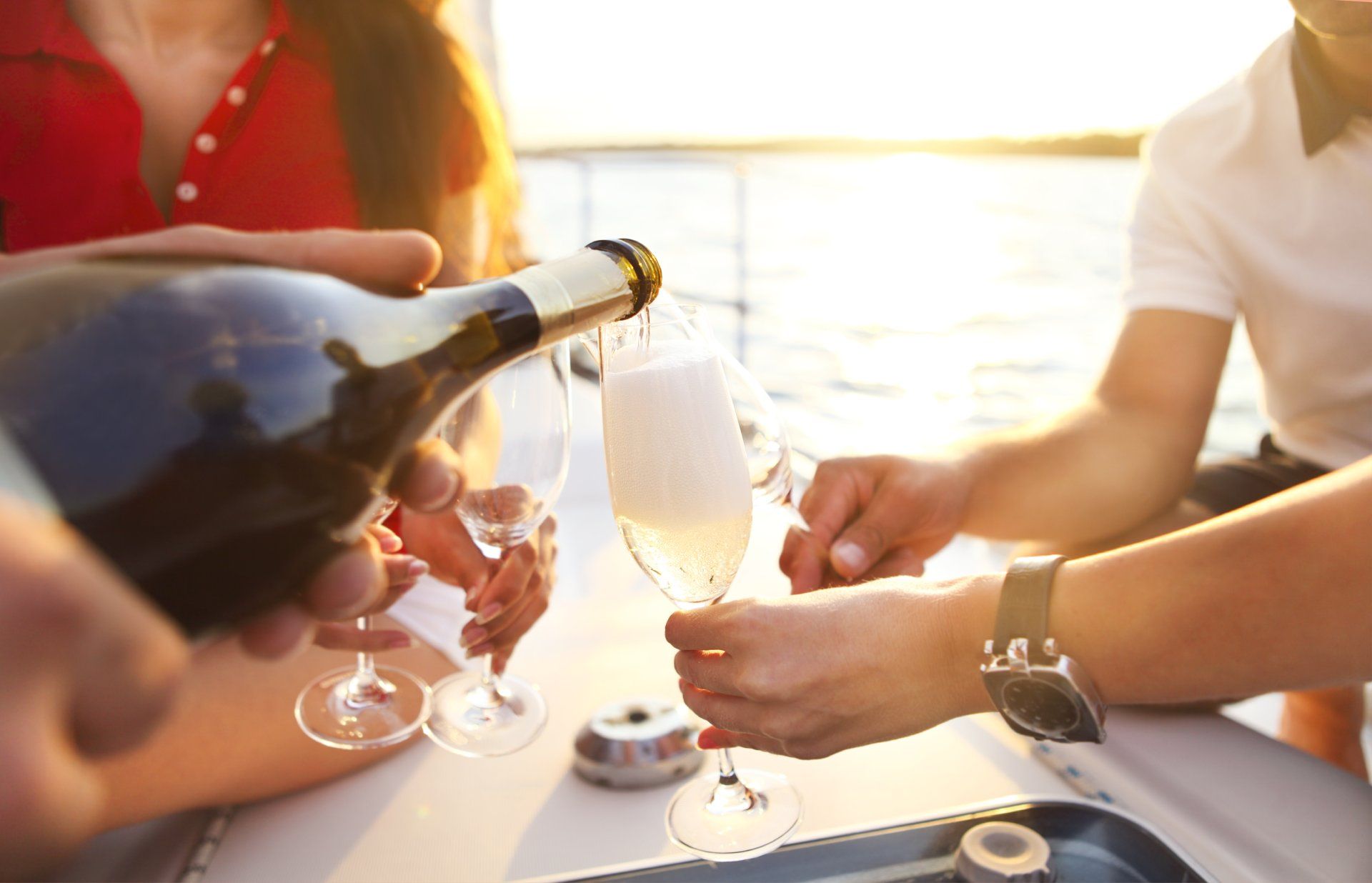 friends enjoying a party at a rented boat