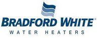 Bradford White logo: blue text and waves with
