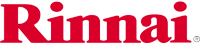 Rinnai logo in red.